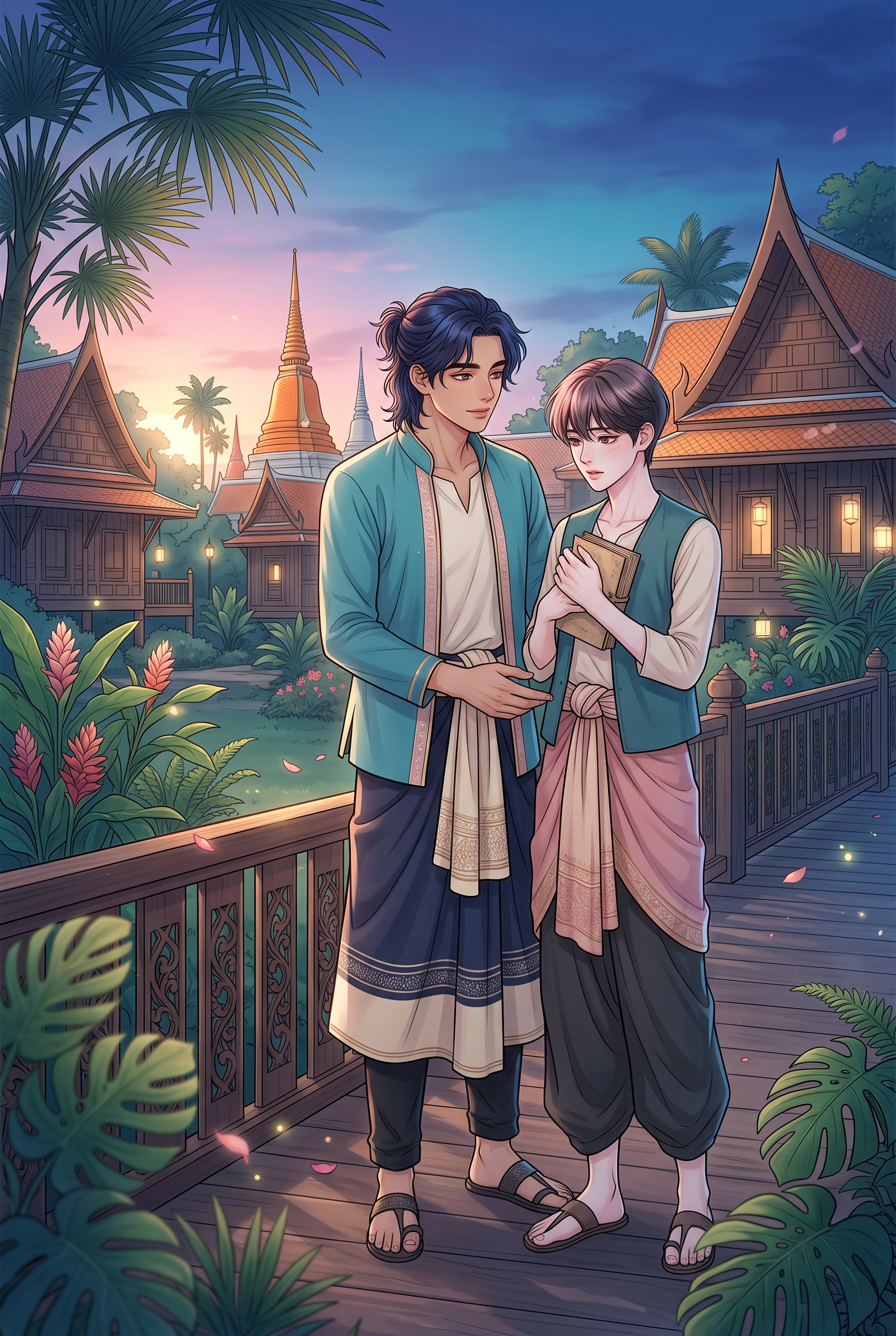 "แสงอัสดงเคียงใจ" (Twilight Whispers by the River)